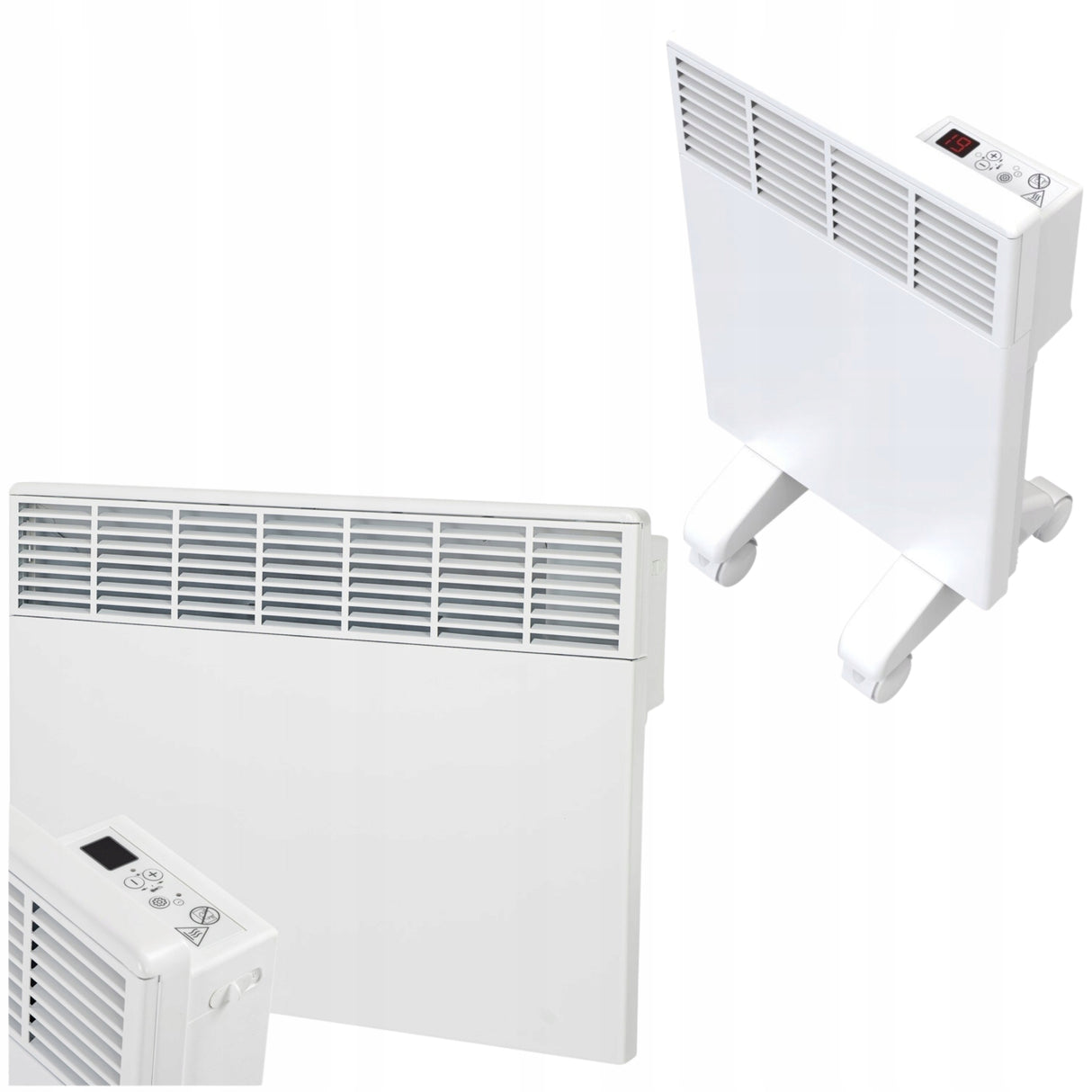 Grzejnik Elektryczny Termostat Programator Ścienny Przenośny Biały 2000 W