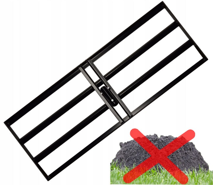 Niwelator Terenu Gleby Grabie Metal 90 x 30Cm Solidny Czarny Stal PORZĄDNY