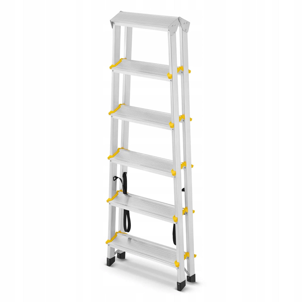 Drabina Aluminiowa Domowa Dwustronna Składana 2x6 Stopni Taboret do 321 cm