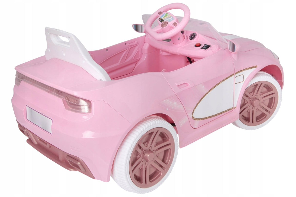 Auto Kabriolet na Akumulator Samochód Cabrio LED Dźwięk Różowy dla Dzieci