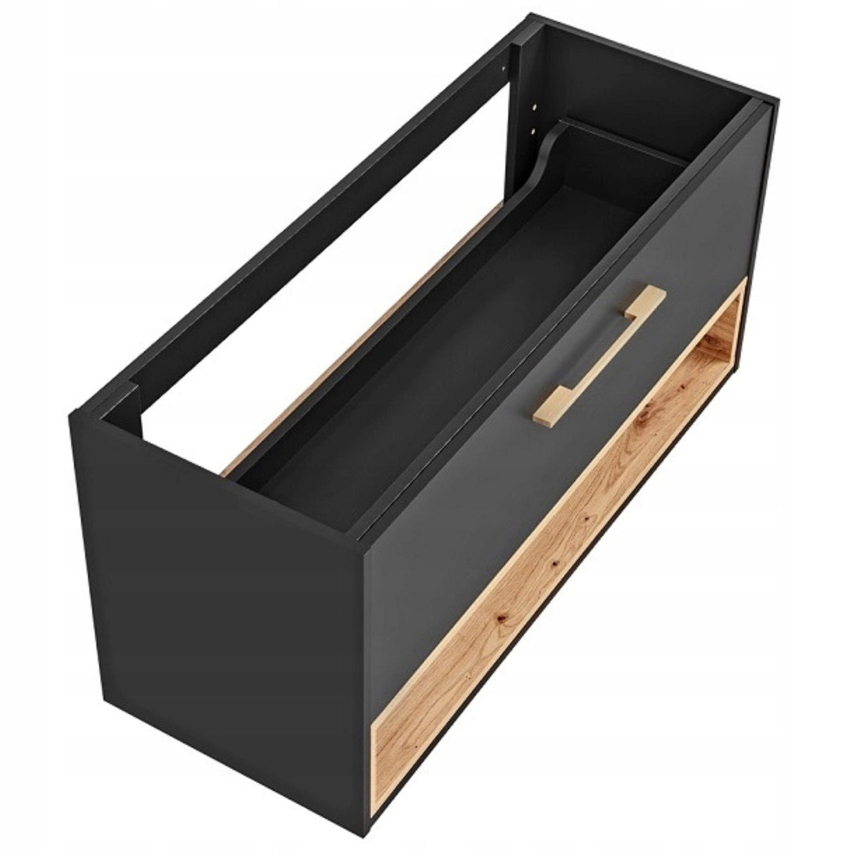 Szafka Podumywalkowa Łazienkowa Płyta Laminowana Drewno Czarna 120 cm