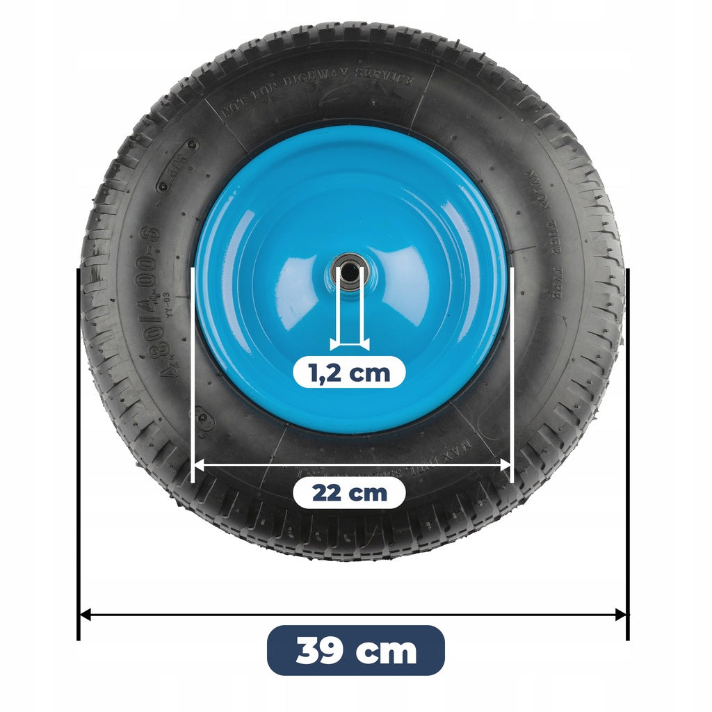 Koło do Taczki Taczek 4.80/4.00-8 6PR+oś Kółko + Felga zestaw 12mm POVES