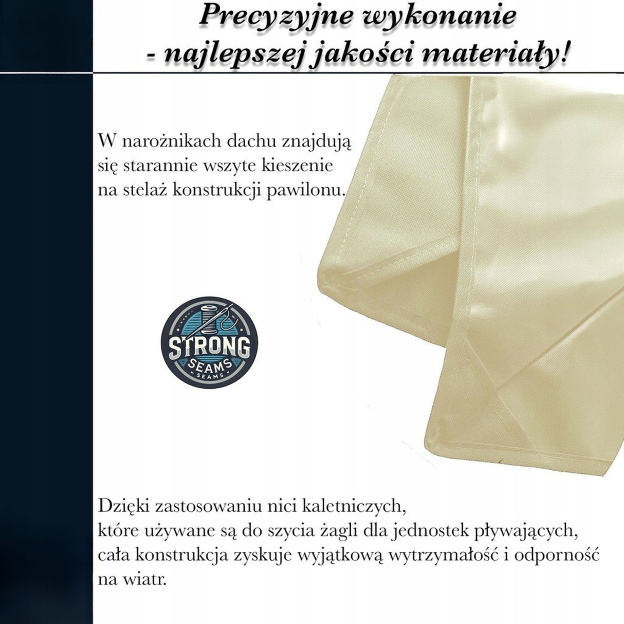 Dach Pawilon Poszycie M5 Beżowy 4x3m z Kominem do Cyrkulacji Wodoodporny