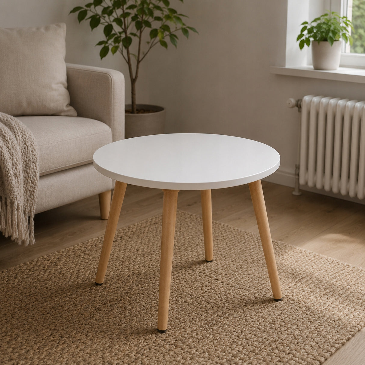 NOWOCZESNY STOLIK KAWOWY OKRĄGŁY DO SALONU POKOJU DREWNO STYLOWY LOFT