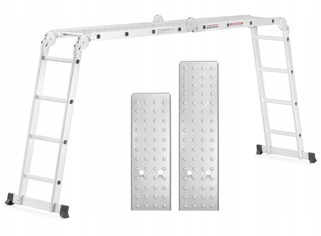 Drabina Aluminiowa wielofunkcyjna przegubowa składana 4x4 +podest Aluminium