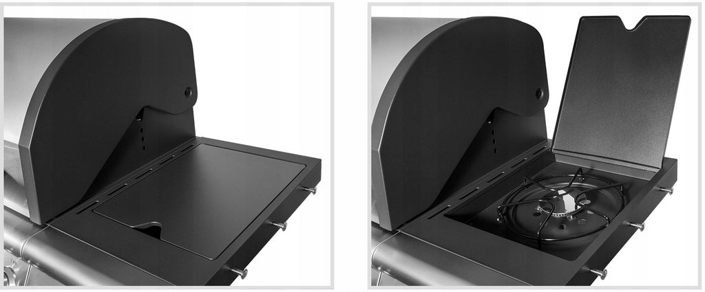 Grill Gazowy Ogrodowy Nierdzewny Żeliwny Ruszt 4+1 17,4kW Z Szafą na Butle