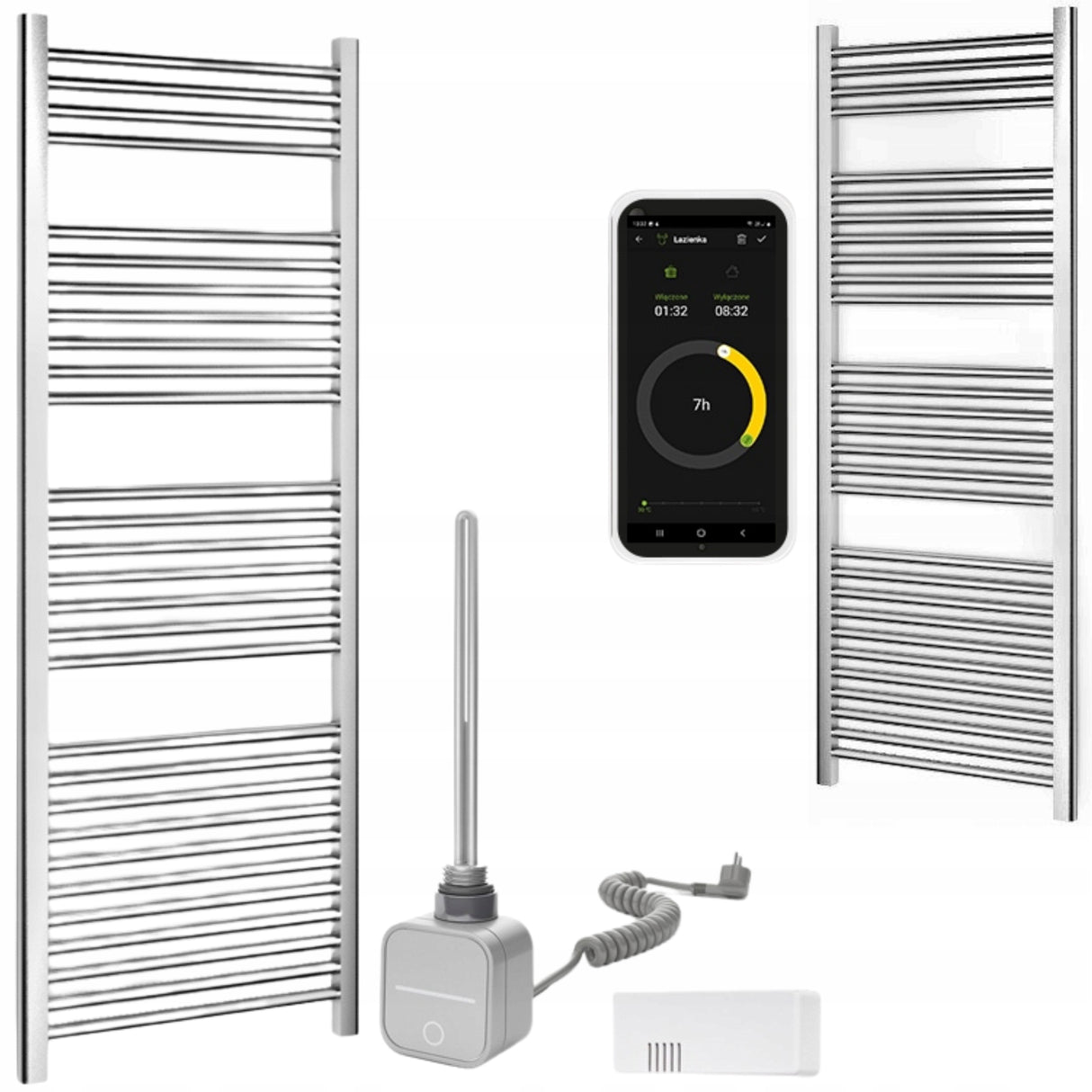 Grzejnik Łazienkowy Elektryczny Drabinka Wodny 55x150 cm 600W Chromowana