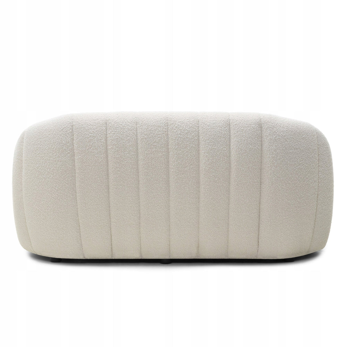 Sofa Salonowa Zaokrąglone Obłe Kształty Dwuosobowa Jasnobeżowa 166x86cm