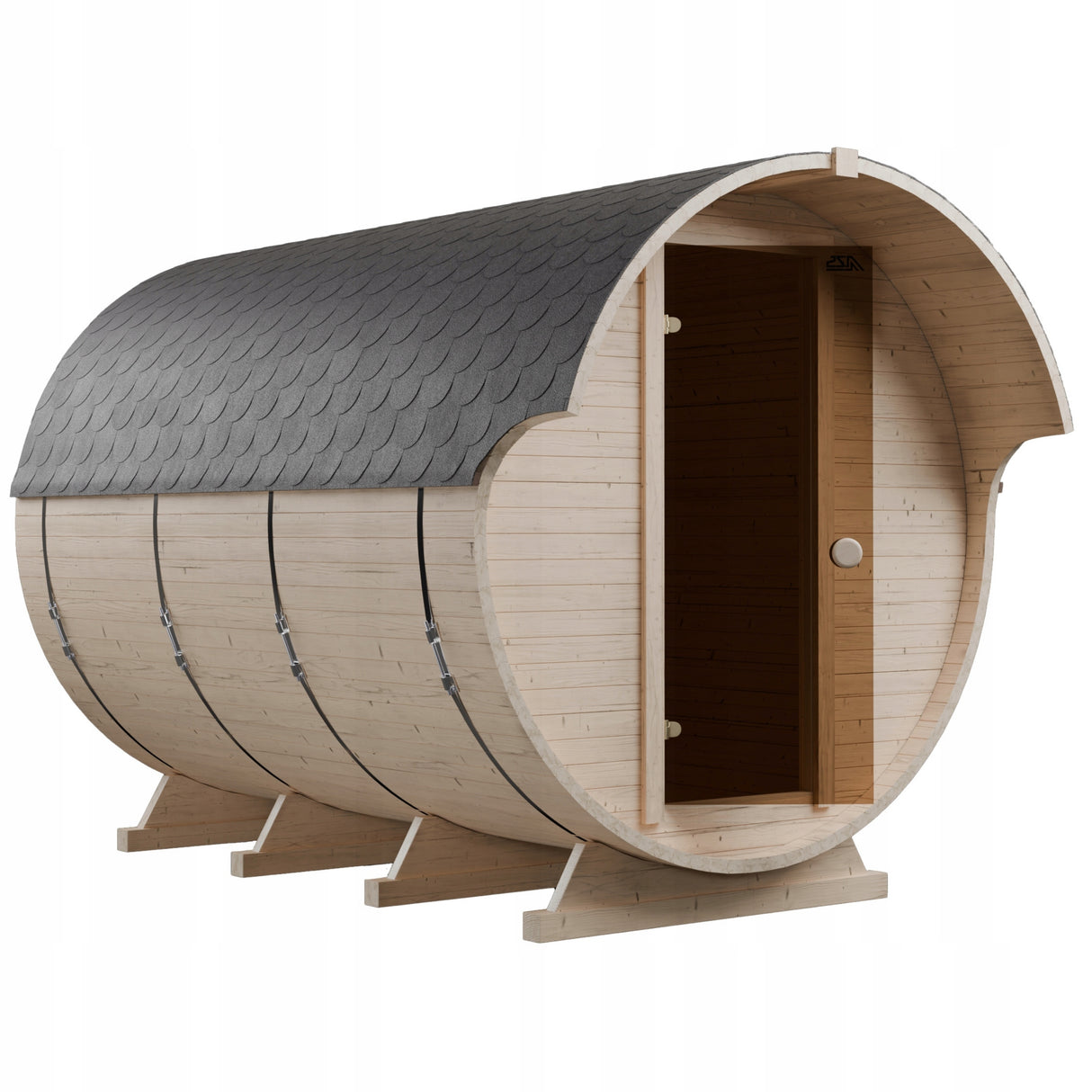 Sauna Ogrodowa z Przedpokojem Zestaw do Samodzielnego Montażu Beczka 340 cm