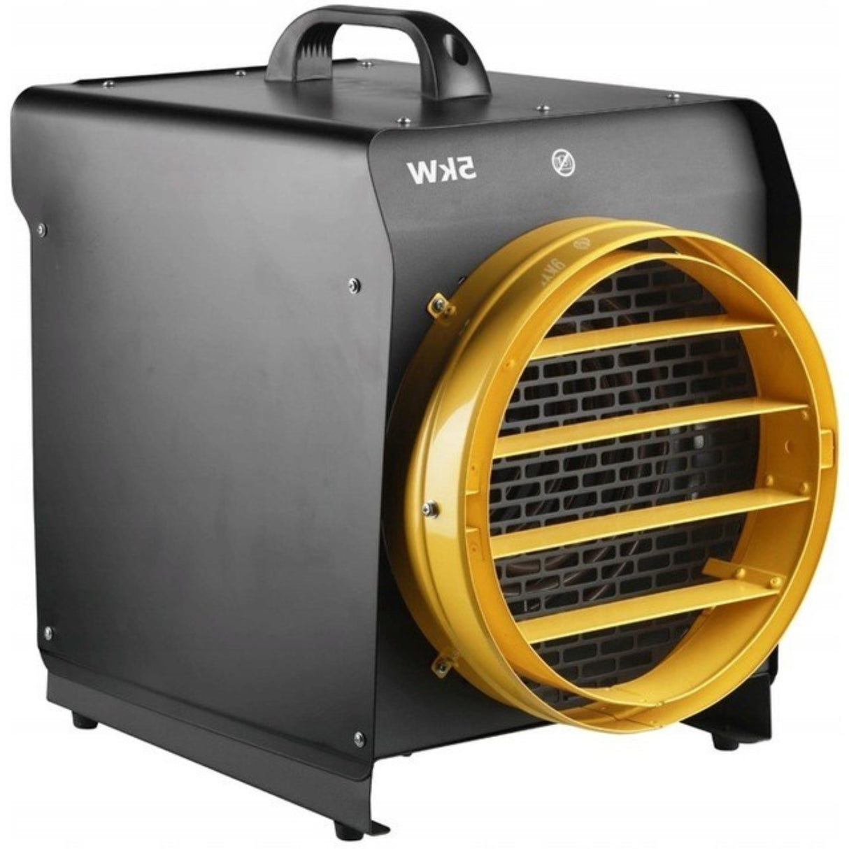 Nagrzewnica Farelka Elektryczna Grzejnik Termostat Czarna Dmuchawa 5kW 400V