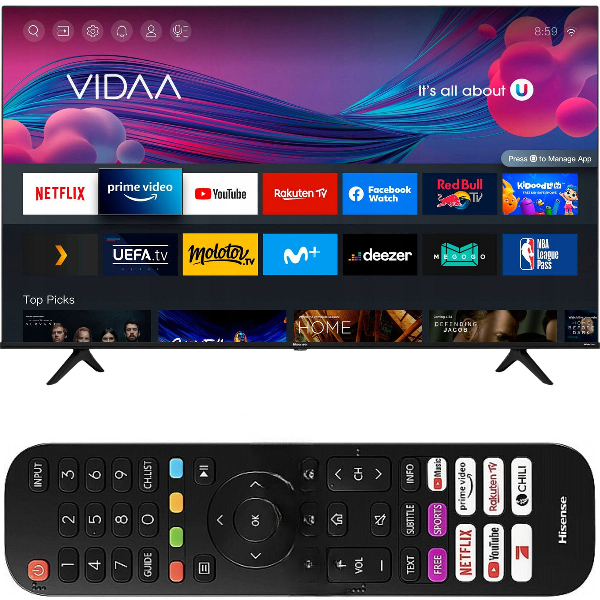 Telewizor Hisense 32A4FG 32" Cali LED 60Hz Smart TV VIDAA 4.2 DVB-T2 Alexa