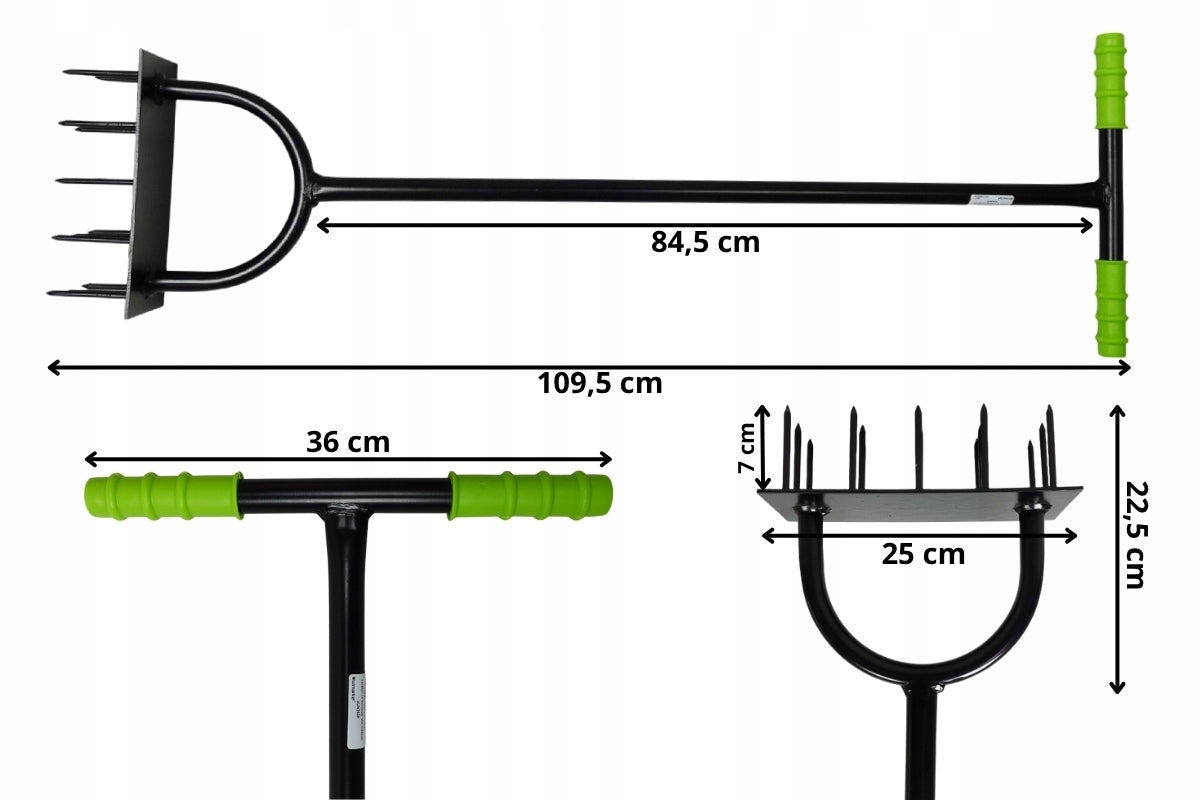 Aerator do Trawnika Ręczny 15 Kolców 25 cm Napowietrzacz