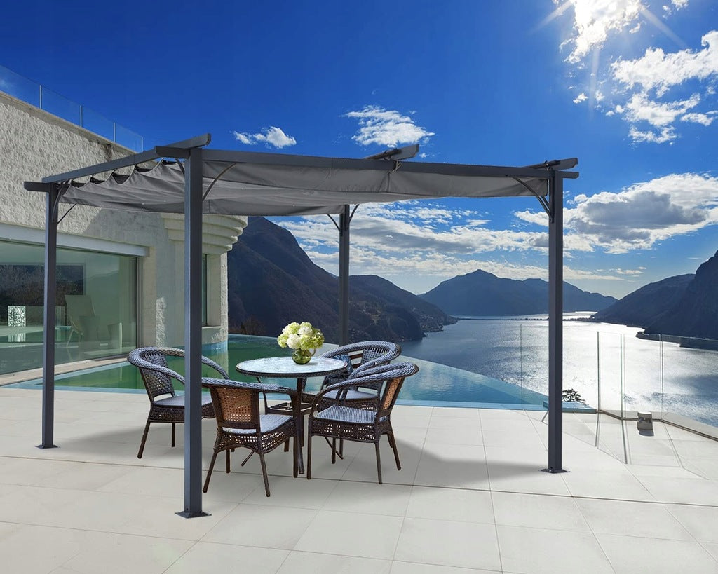 Pergola Ogrodowa Tarasowa Szara Dach Altana Pawilon Dach 3x4 M