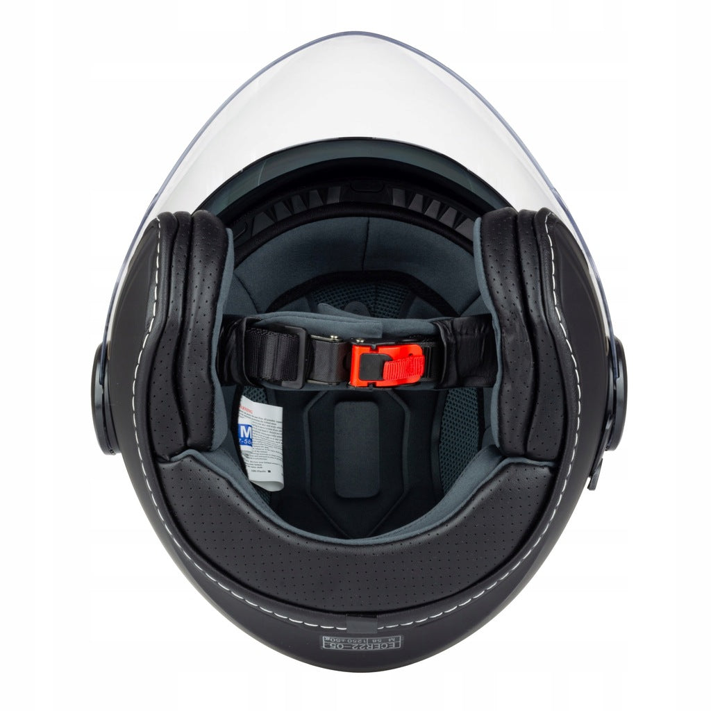 Kask Motocyklowy Otwarty ZED C5 Blenda + Kominiarka Czarny XL