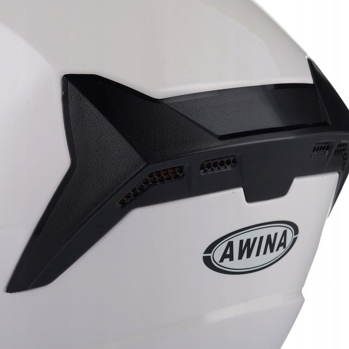 Kask Motocyklowy Otwarty Ochronny Blenda Przeciwsłoneczna Biały Rozmiar XL