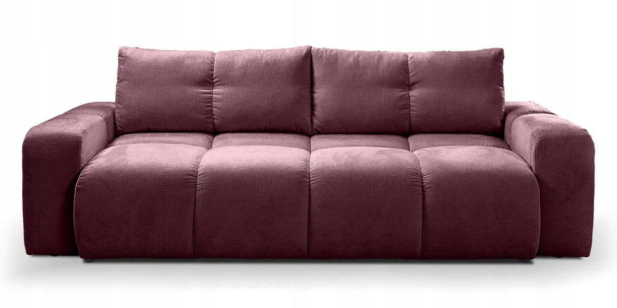Sofa z Funkcją Spania i Pojemnikiem Burgundowa Tkanina Perfect Harmony 59