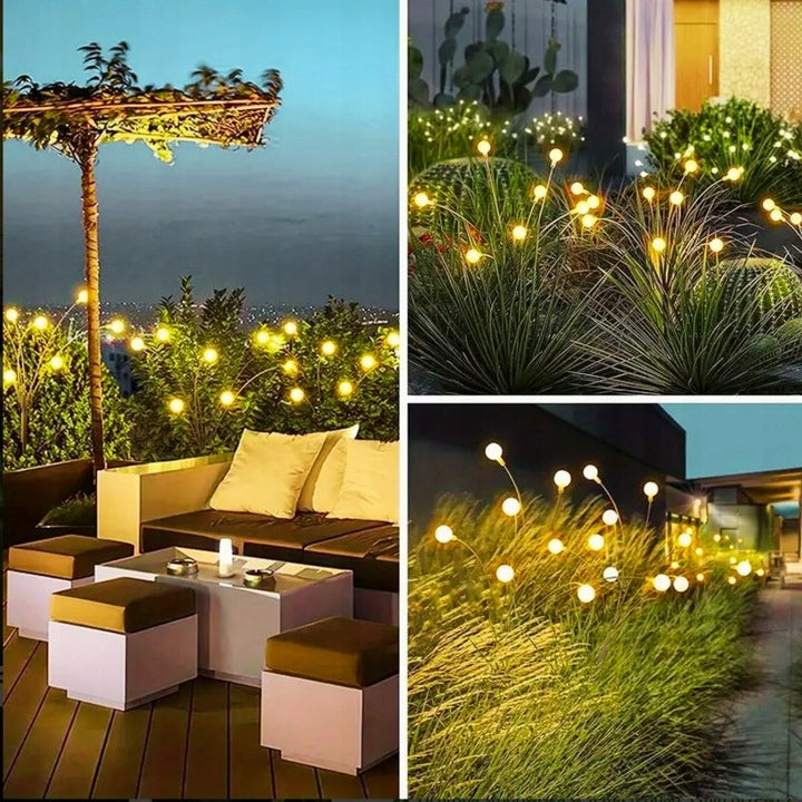 LAMPA OGRODOWA SOLARNA KULKI LED WBIJANA Z CZUJNIKIEM OZDOBA KULECZKI 2 Szt