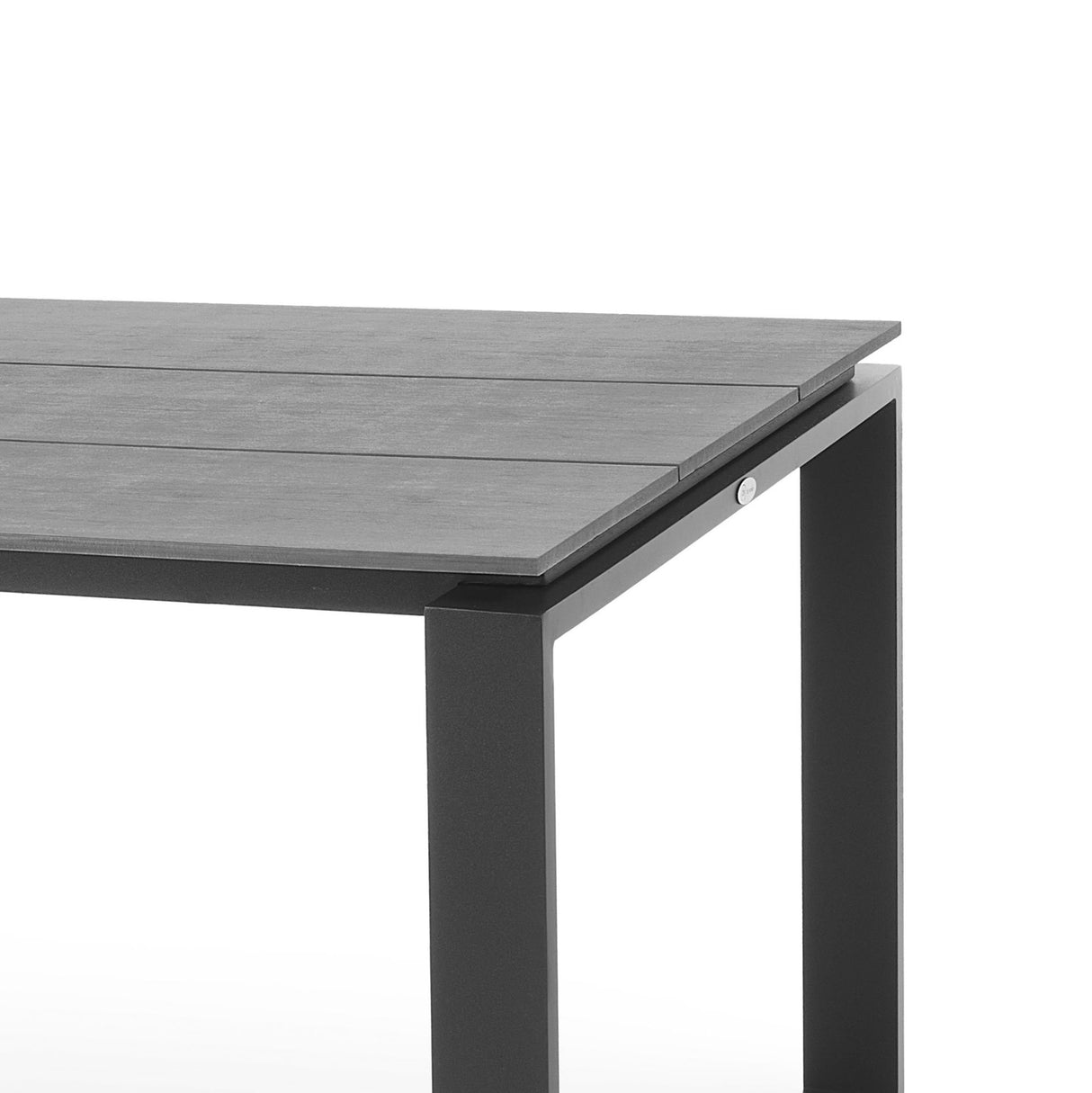 Duży Stół Ogrodowy z Blatem Polywood Aluminiowy 8 Osobowy 180cm Szary