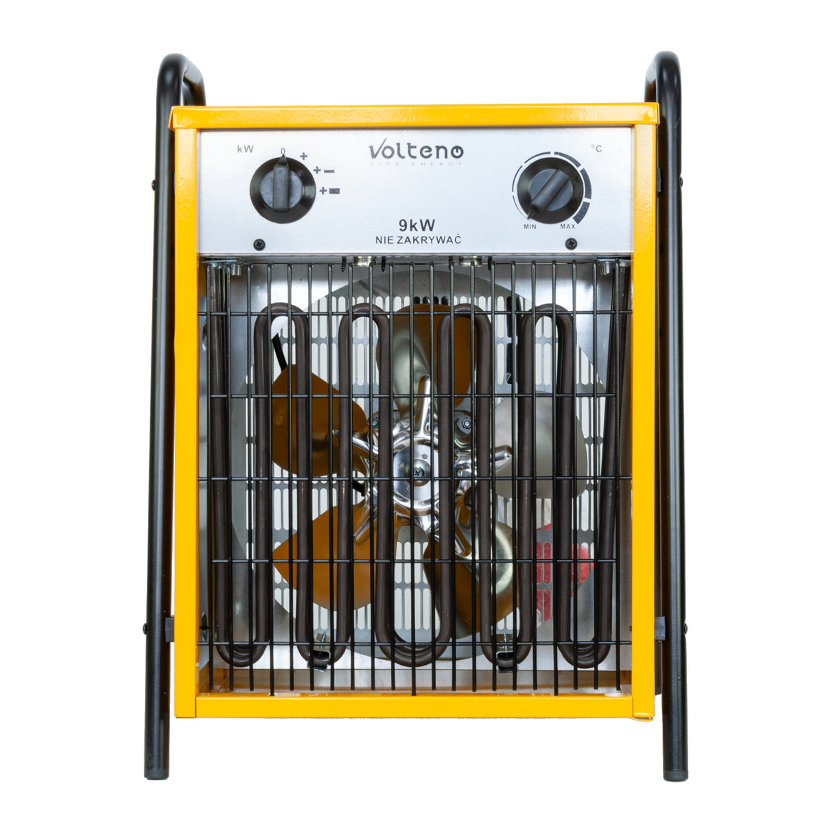 Grzejnik Farelka Nagrzewnica Elektryczna z Termostatem Mocna Żółta 9000W