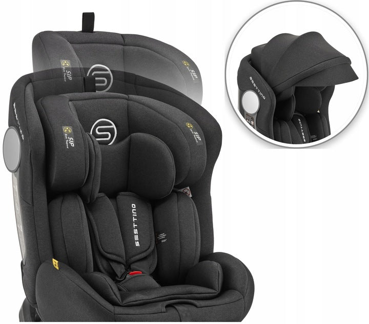 Fotelik Samochodowy Black 40-150cm 0-36 KG POVES Podstawka dla Dziecka