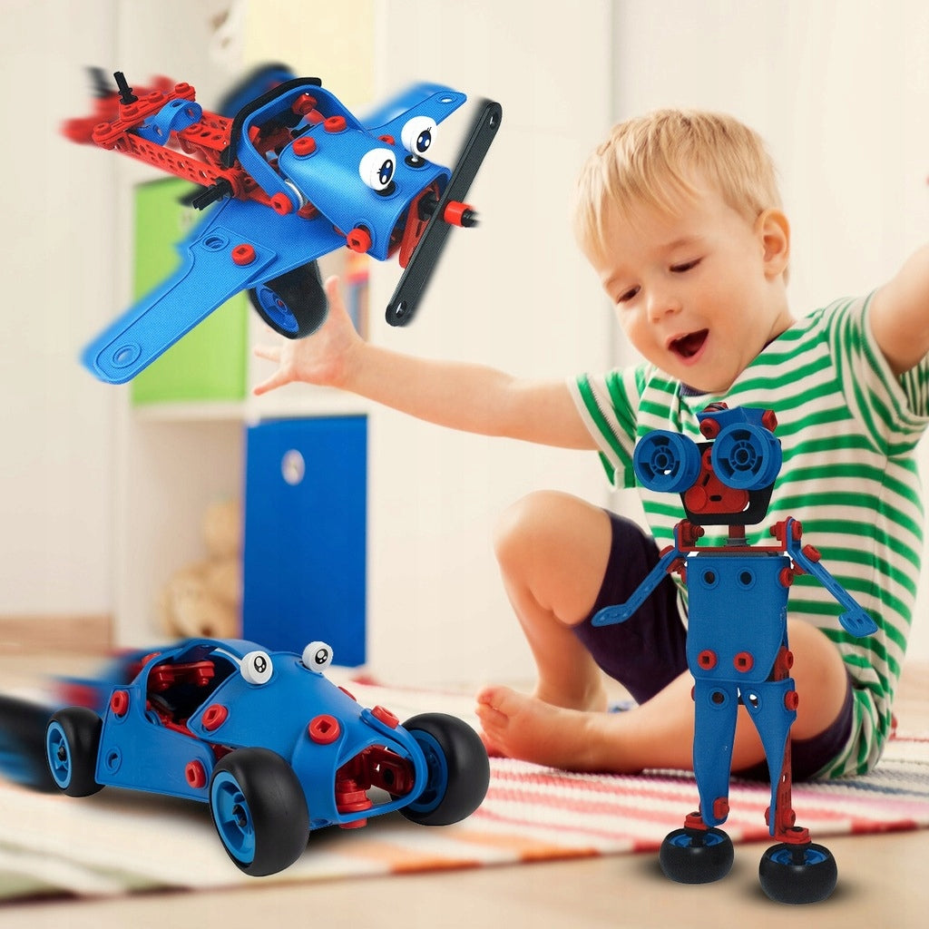Klocki Konstrukcyjne Mega Konstruktor Pojazdy Robot Samolot 6w1 dla Dzieci