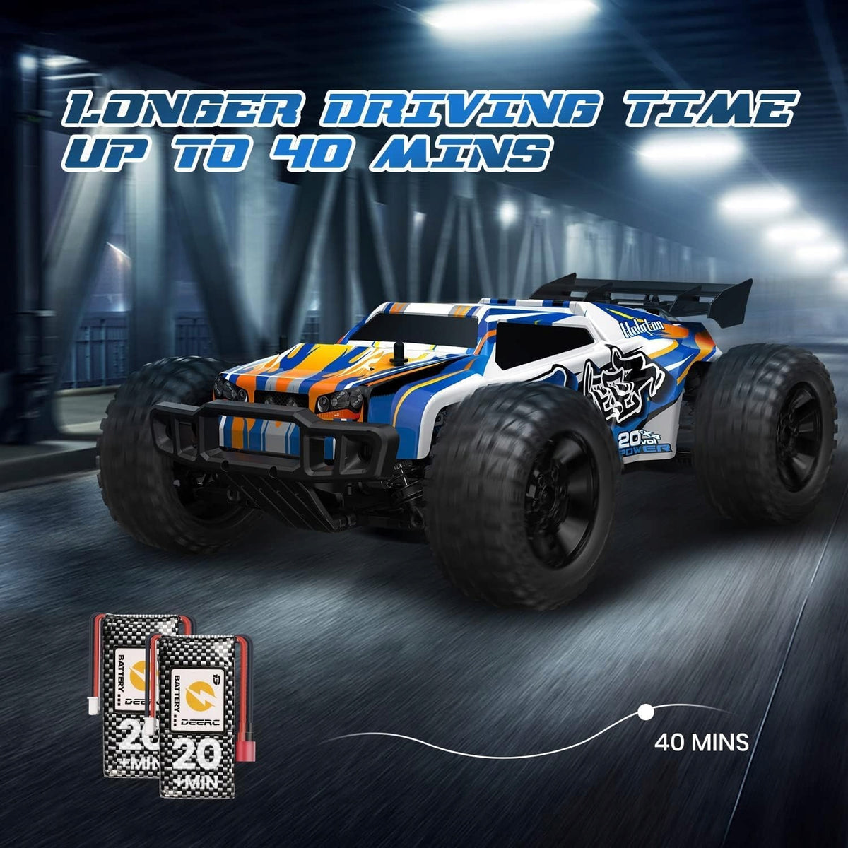 Zdalnie Sterowany Samochód RC 48 km/h 4WD 2,4 GHz 2 Akumulatory DEERC 9205E