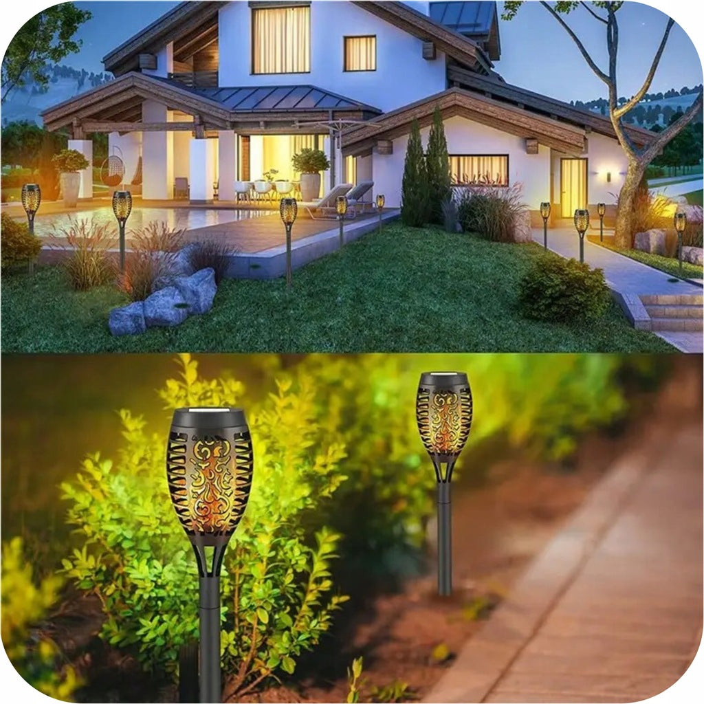 Lampa Solarna Wbijana Czarny grodowa na energię słoneczną 52cm 12 sztuk