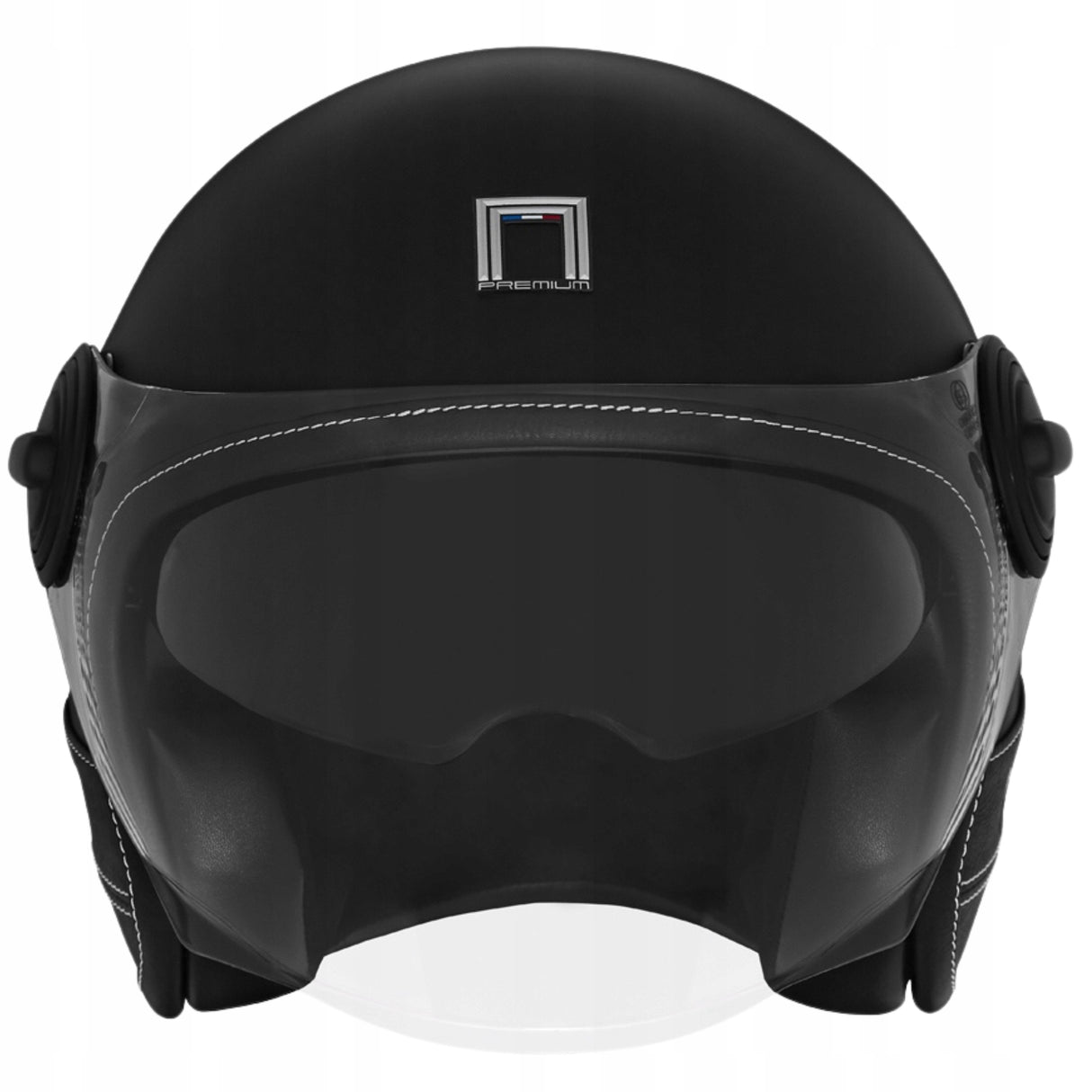 Kask Motocyklowy Elegancki Premium Czarna Skóra Nox Czarny XL