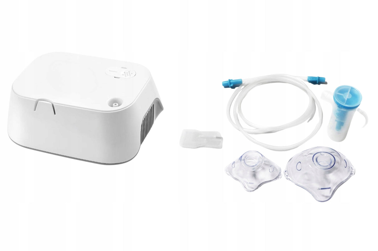 Inhalator Nebulizator Tłokowy Etui dla Dzieci Dorosłych + Zestaw Soli Fizjo