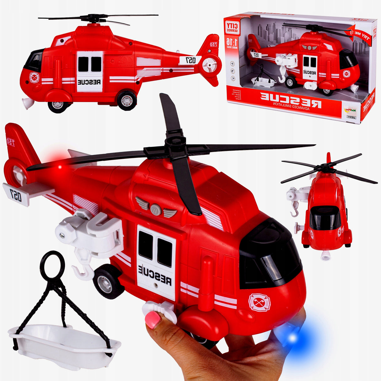 HELIKOPTER STRAŻY POŻARNEJ NAPĘD ŚWIATŁO DŹWIĘK