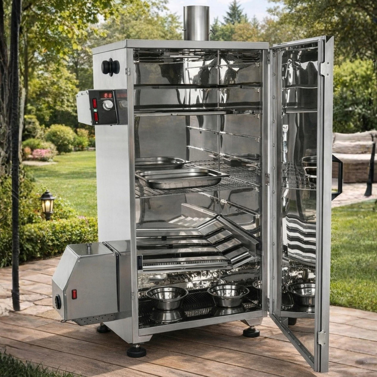 Wędzarnia Domowa Elektryczna Generator Dymu BBQ Smoker Stal Nierdzewna 150L