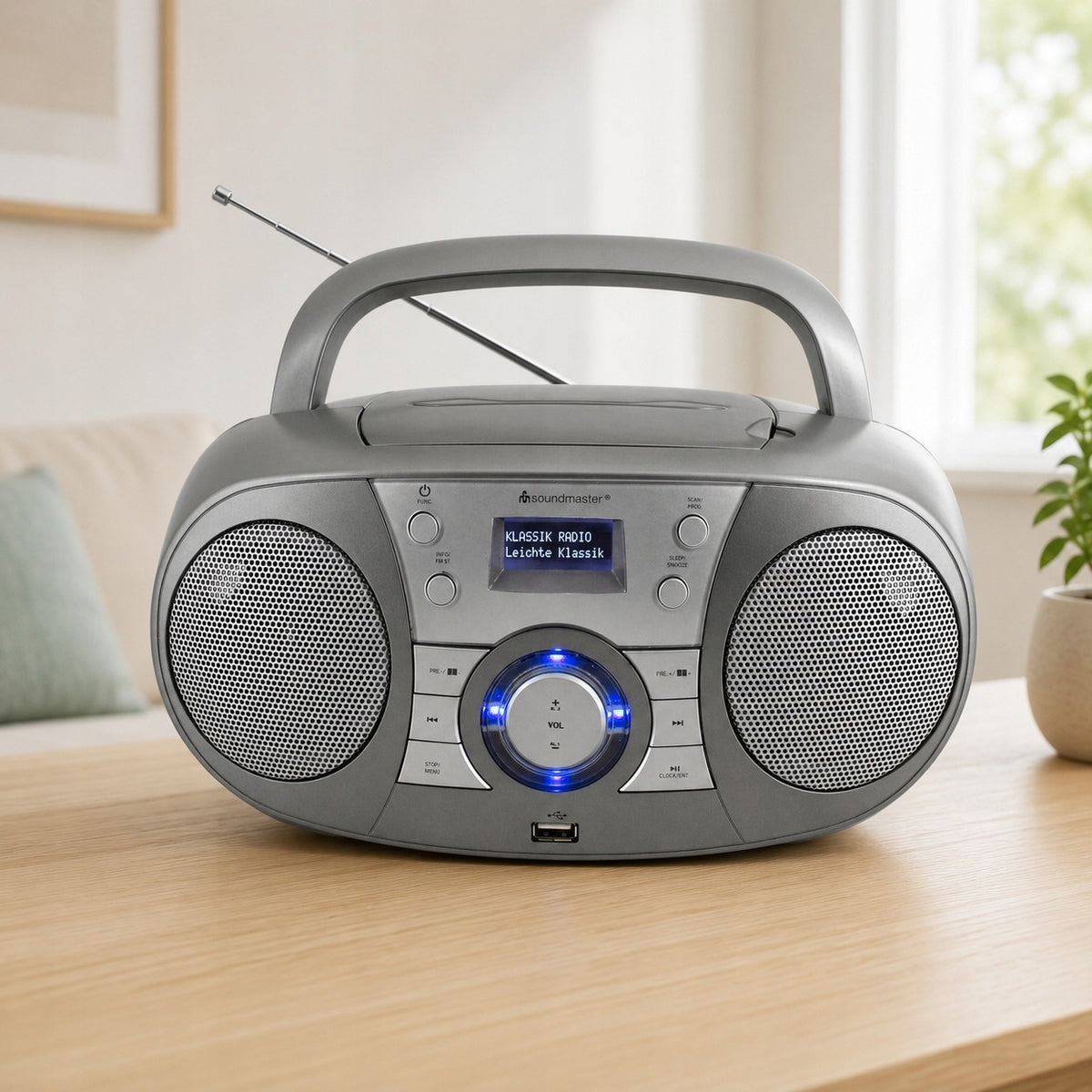 Bombox Radio Sieciowe Zegar Budzik Bluetooth Soundmaster SCD1800TI CD/MP3
