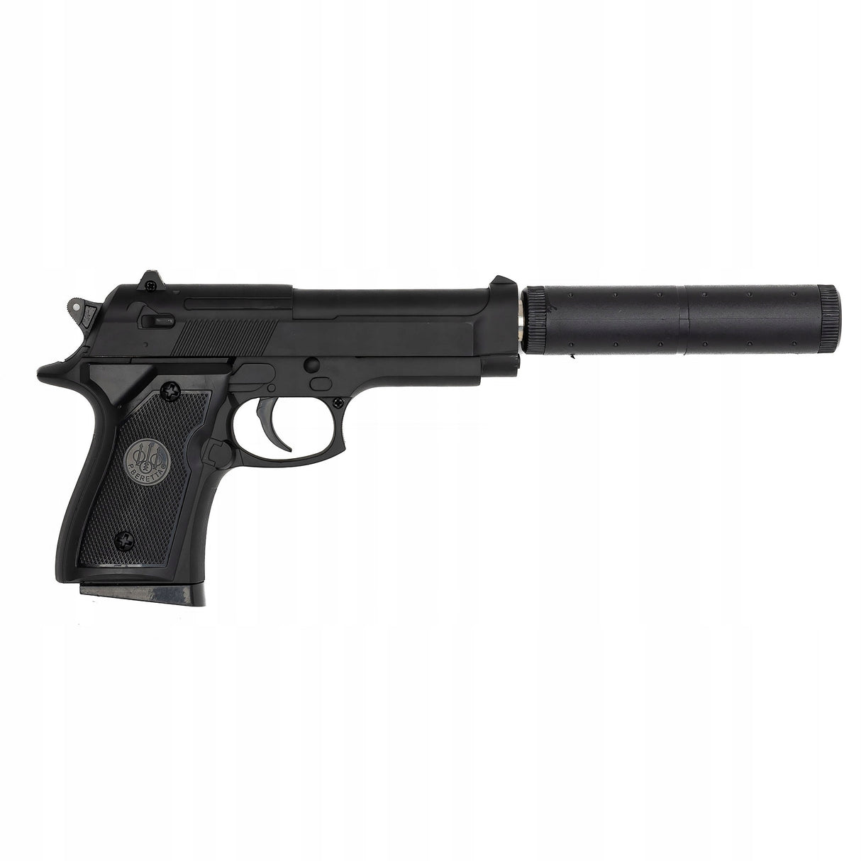 Pistolet na Kulki Metalowy Pistolet Beretta z Tłumikiem + Duży Granat 6mm