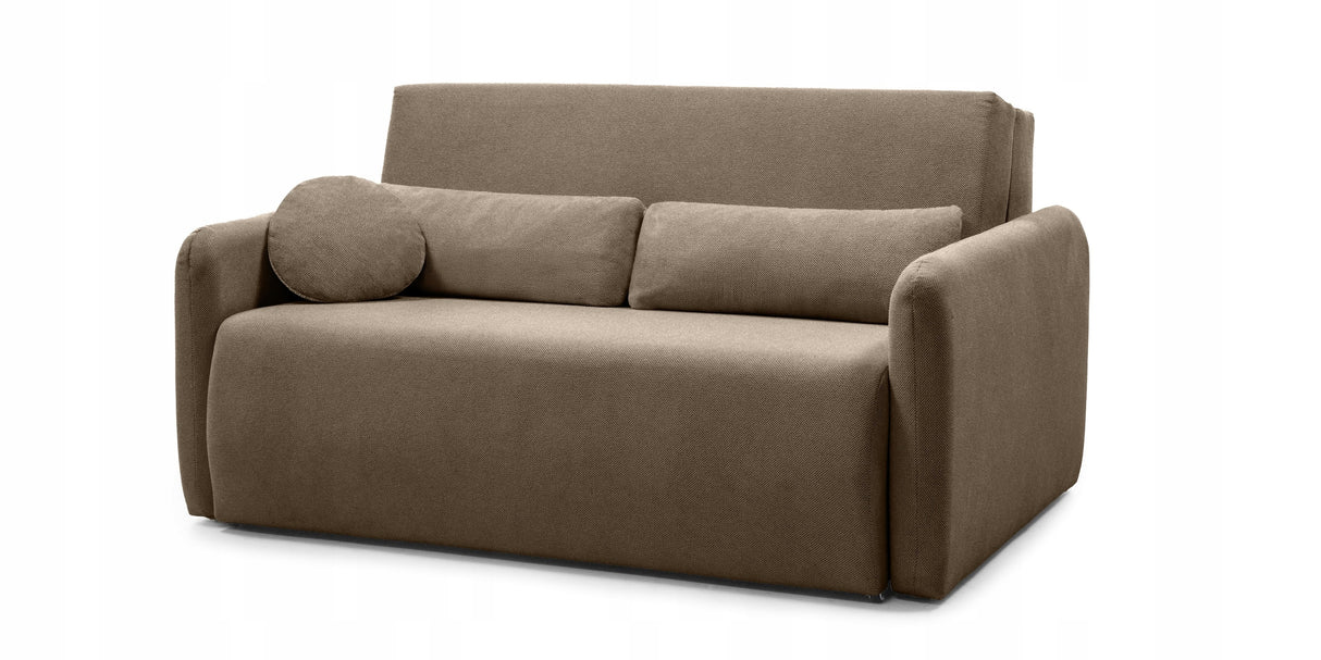 Sofa Rozkładana z Funkcją Spania i Pojemnikiem Brązowa 160x105/192 cm