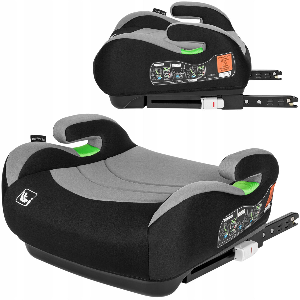 Fotelik Samochodowy Podstawka ISOFIX 125-150 cm i-Size Szary