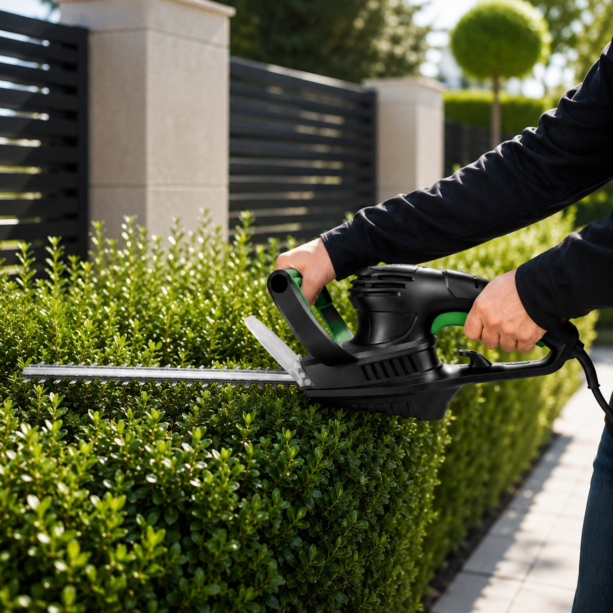 Nożyce Elektryczne Do Żywopłotu Ogrodowe Do Gałęzi Krzewów 16mm 1500W 50cm