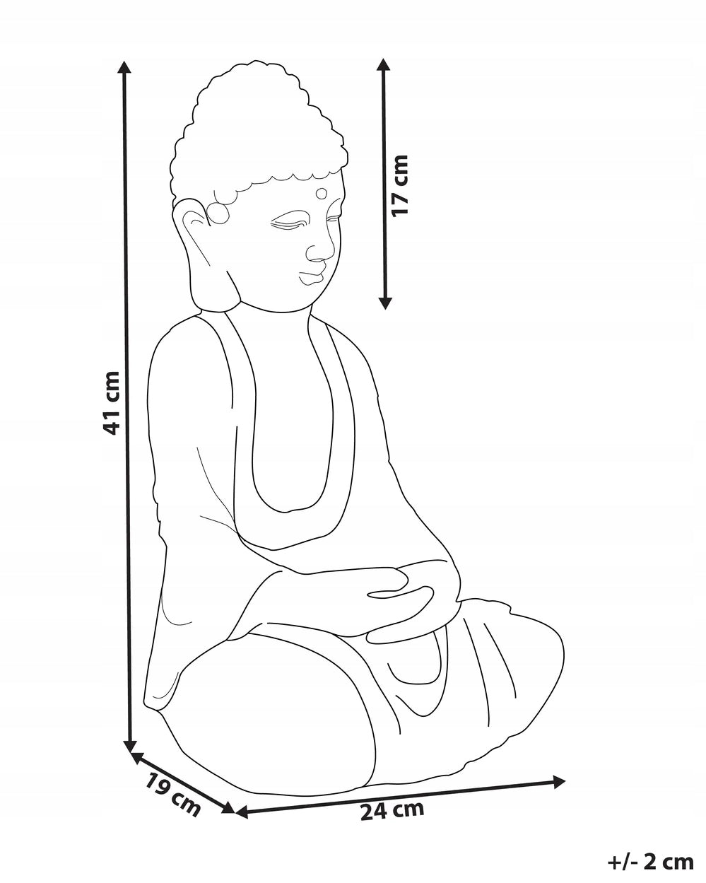 Rzeźba Ogrodowa Dekoracyjna do Ogrodu Wnętrza Ozdobna Budda Szary Figurka