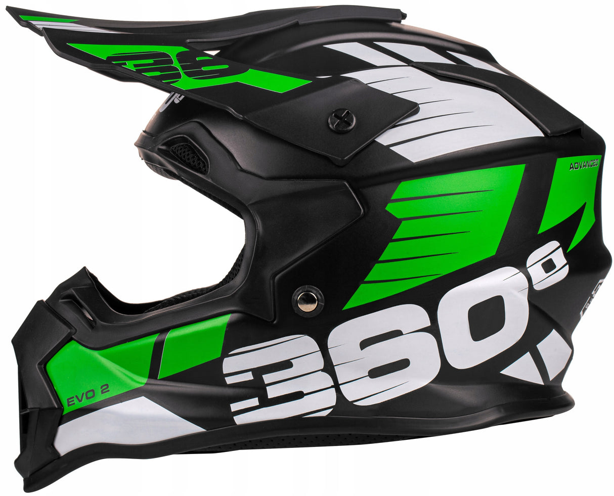 Kask Cross Enduro L/XL Homologacja EU Lekki Deflektor MTB Quad Zielony