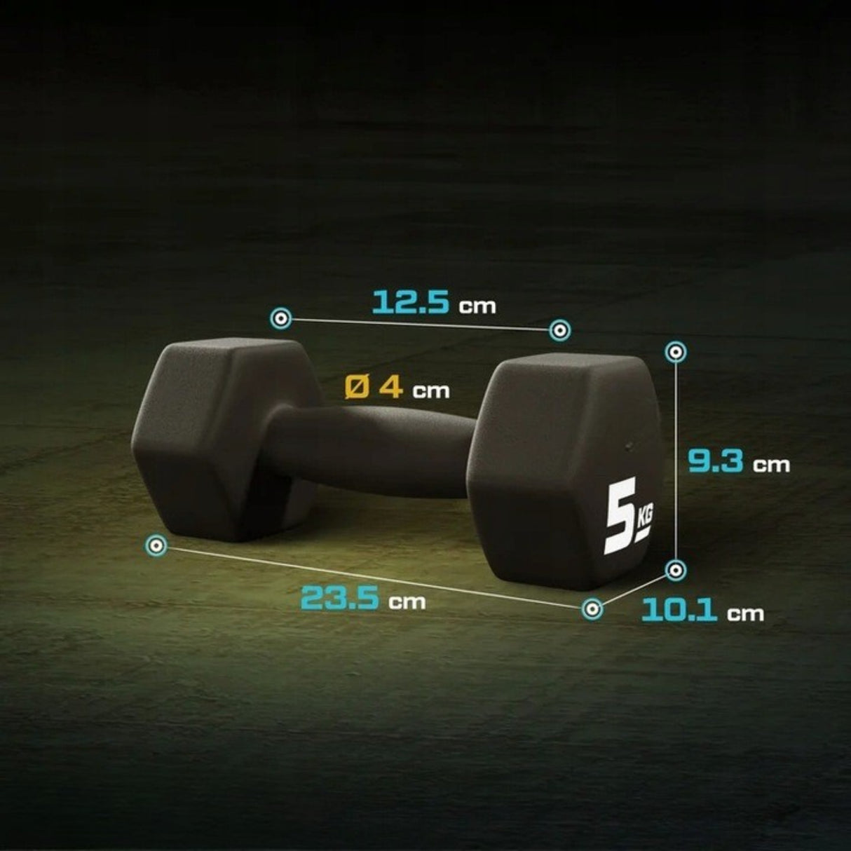 Hantle Ciężarki do Ćwiczeń Winylowe Zestaw Hantelków Żeliwo 2x5kg Czarne
