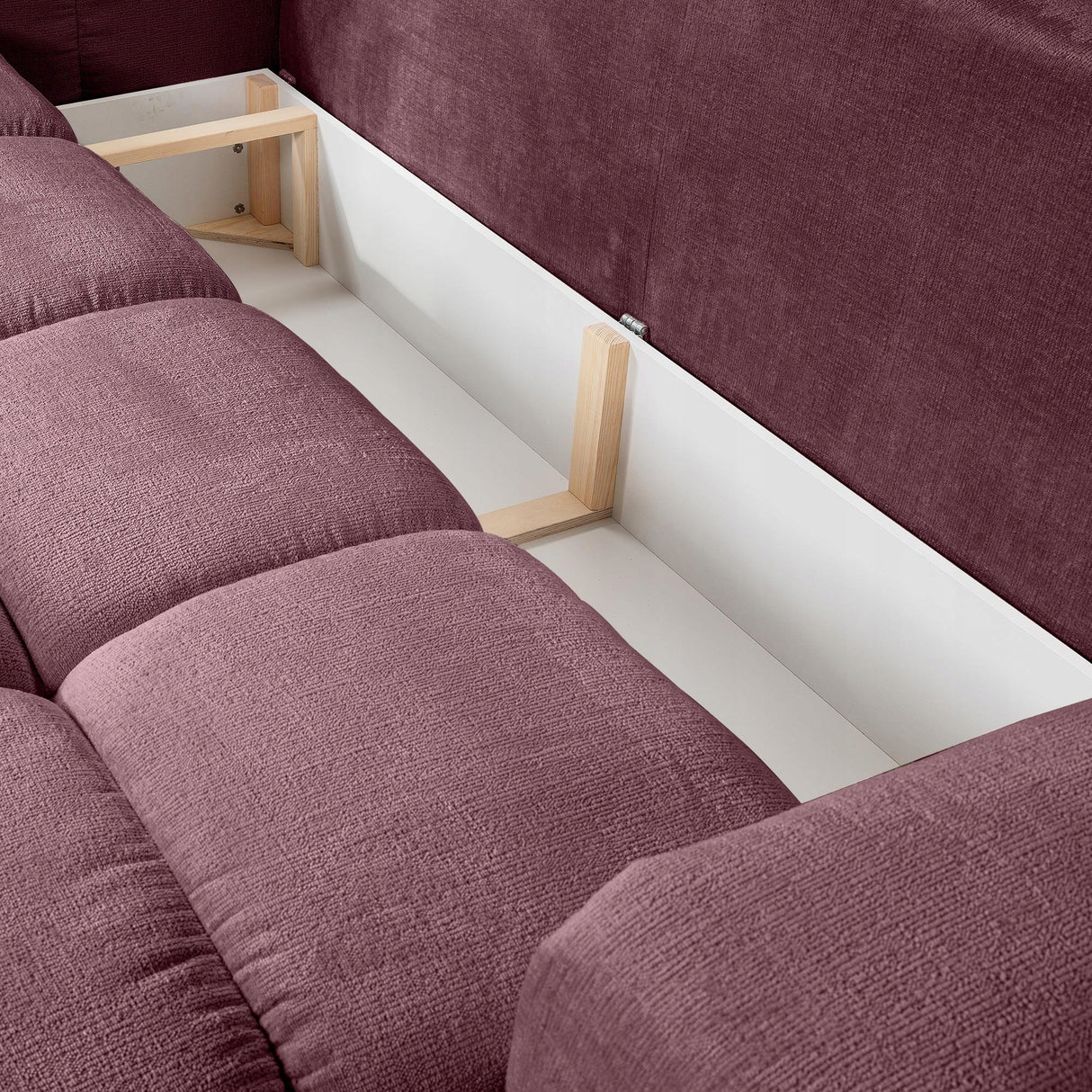 Sofa z Funkcją Spania i Pojemnikiem Burgundowa Tkanina Perfect Harmony 59