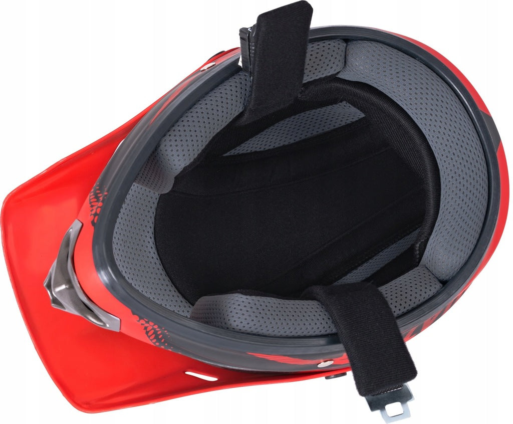 Kask Motocyklowy Crossowy Enduro na Quad Skuter Motor Czerwony S