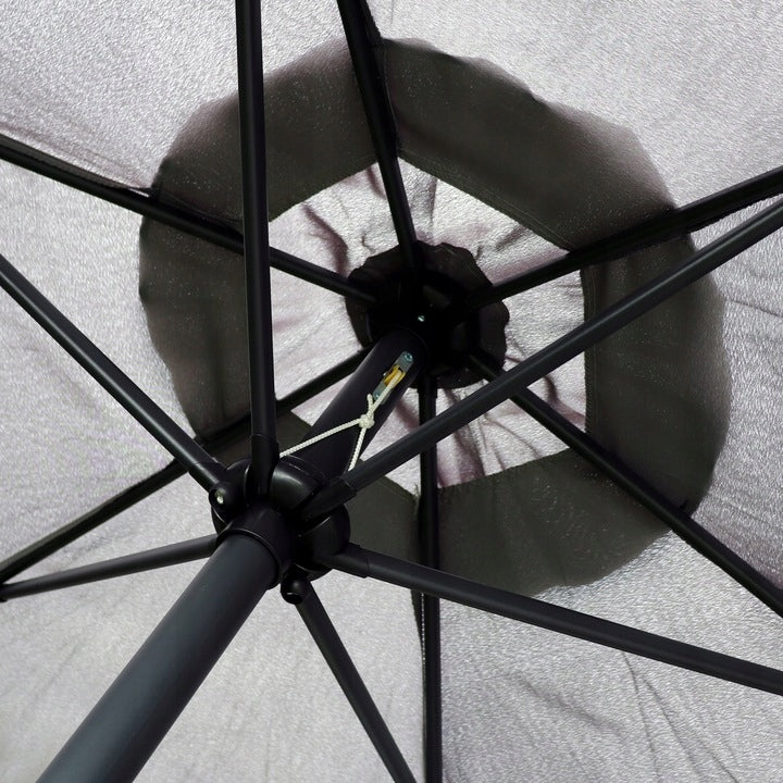 Składany Duży Parasol Ogrodowy 300Cm Na Taras Balkon Ciemny Szary Porządny