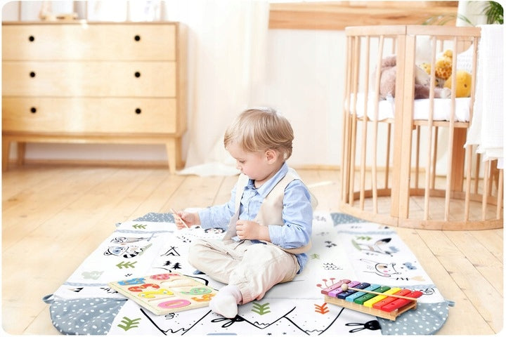 Edukacyjna Mata Dla Niemowląt Interaktywna Duża Dwustronna Miękka + GRATIS