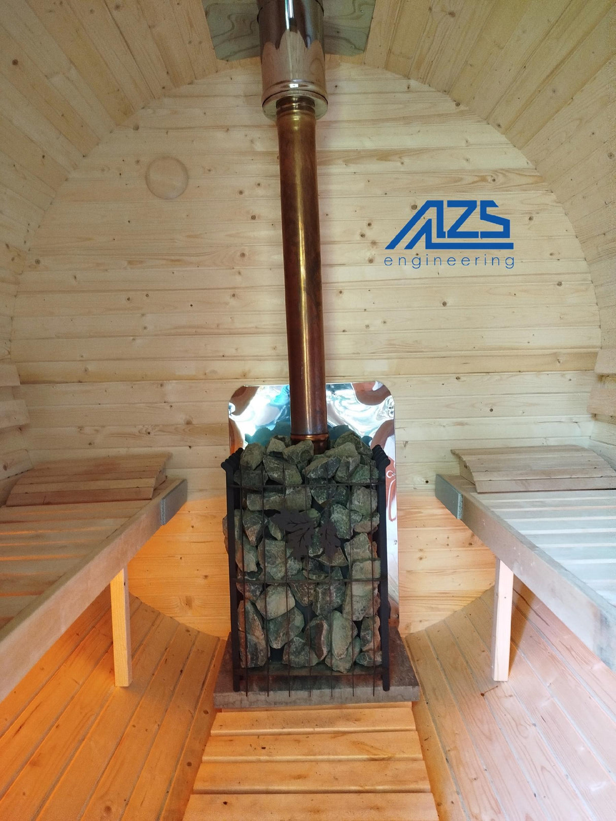 Sauna OgrodowaBeczka 340x220 cm Zestaw z Piecem na Drewno i Balią 120 cm