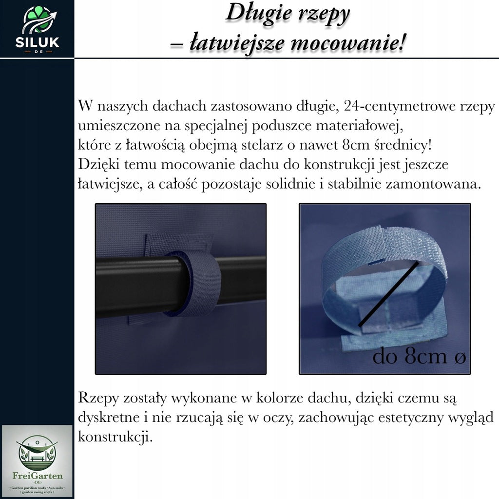 Dach do Pawilonu Ogrodowego Zadaszenie Zamiennik 3x3 Metry Zapasowe
