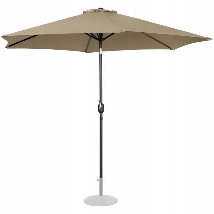 Duży Parasol Ogrodowy Uchylny Z Korbką Szarobrązowy Porządny Śr. 300 Cm