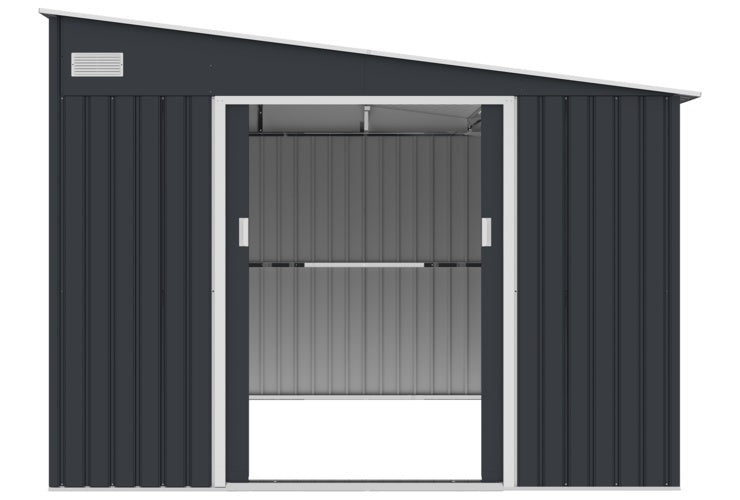 Domek Ogrodowy UNIWERSALNYM Jednospadowym Dachem Antracyt 279x321 cm