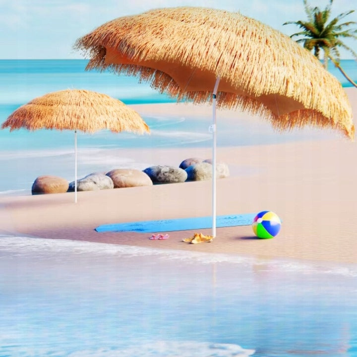 DUŻY PARASOL PLAŻOWY BALKONOWY OGRODOWY HAWAJSKI ŁAMANY TARAS PLAŻĘ 150CM