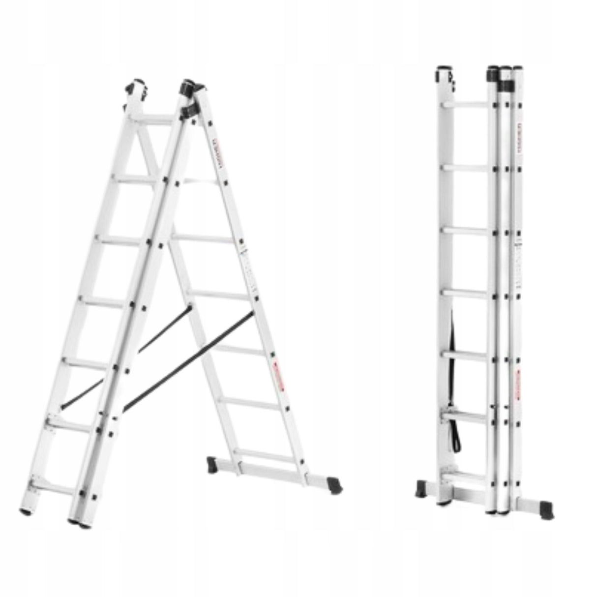 Drabina Aluminiowa na schody 6,48m 150kg + GRATIS POVES 3x8 Wielofunkcyjna