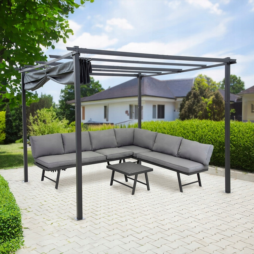 Altana Jumi metal Pergola Ogrodowa Tarasowa Dach 400 x 300 x 240cm